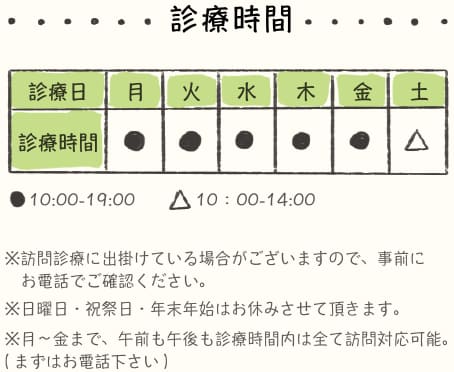 くすのき歯科医院の診療時間